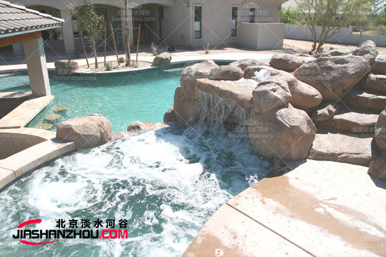 杭州西溪度假酒店塑石假山設計制作案例圖賞析