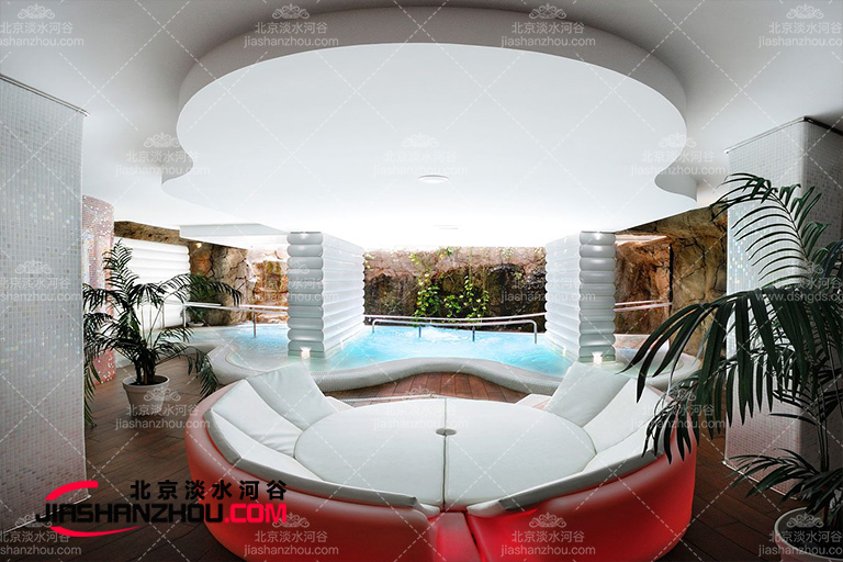 塑石假山使武漢華美達光谷大酒店室內外空間自然有格調饒有趣味