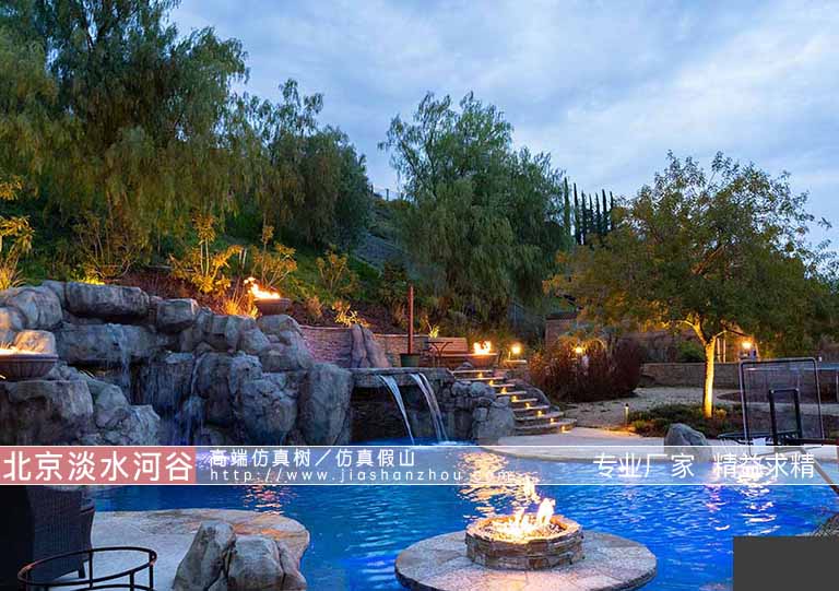 仙境一樣的庭院假山流水景觀專業制作