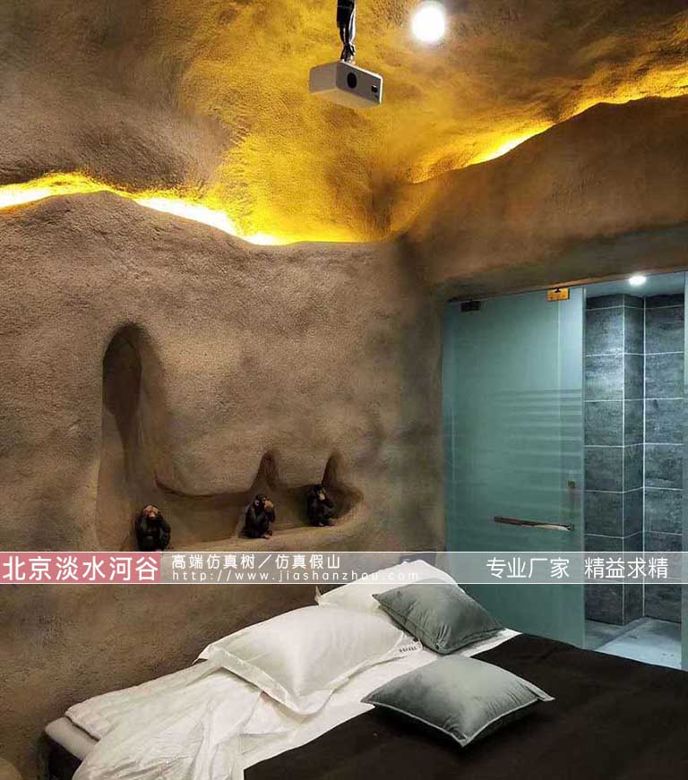 洞穴酒店不管是前臺大廳還是后院環境都需要考慮周到