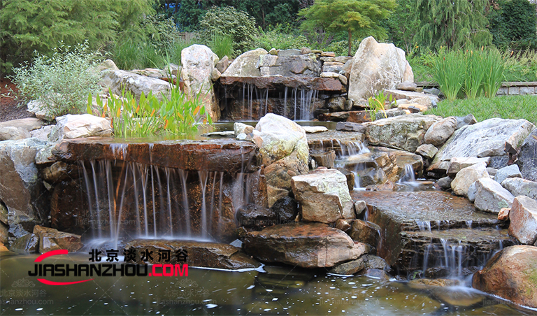 塑石假山花園水池瀑布及設計f 格美圖欣賞
