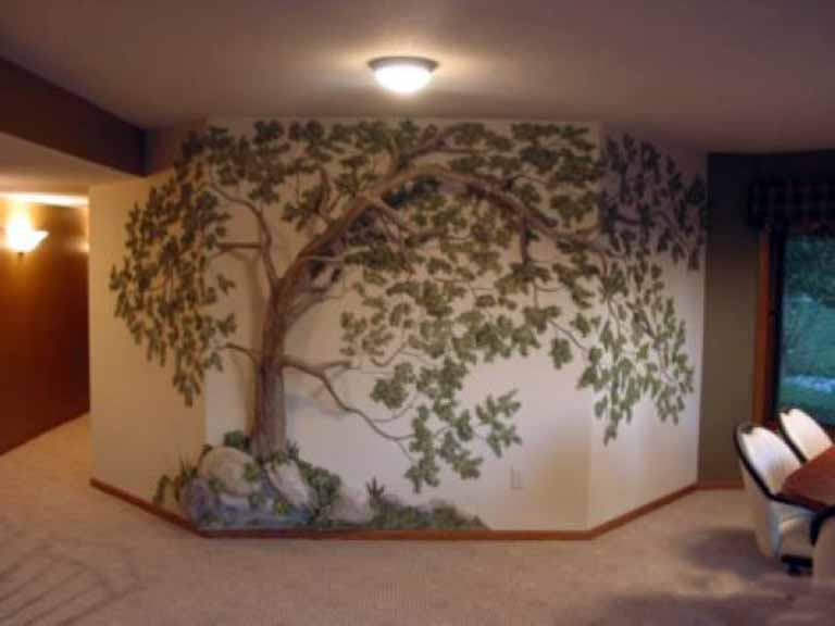 如何在室內墻壁上制作仿真樹浮雕