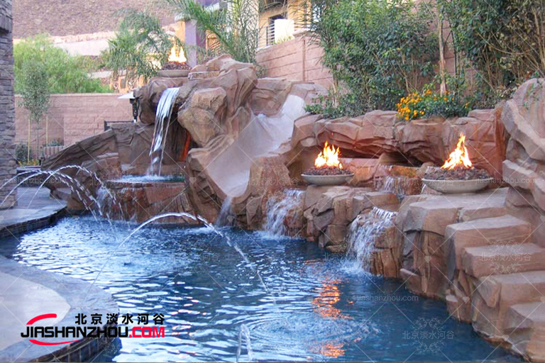 貴陽私人會所高品質(zhì)塑石假山景觀休閑美景