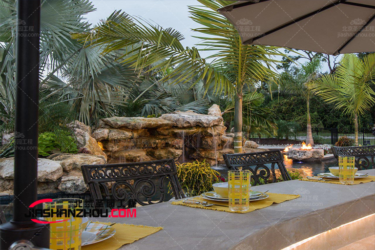 噴泉假山_園林景觀中塑石假山水景的類型和作用