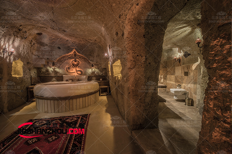 沈陽神仙仿真巖洞民宿浴室?暖褐洞穴ins f 網(wǎng)紅浴缸