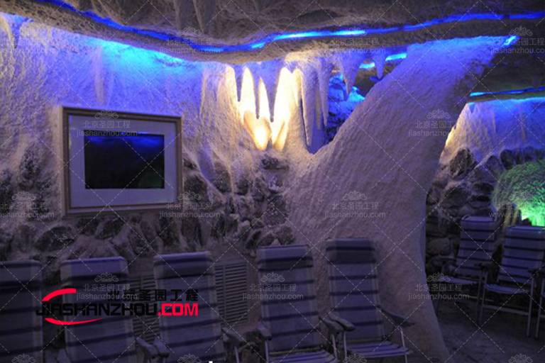 仿真洞穴主題喜馬拉雅鹽療房兼具實用性和美感