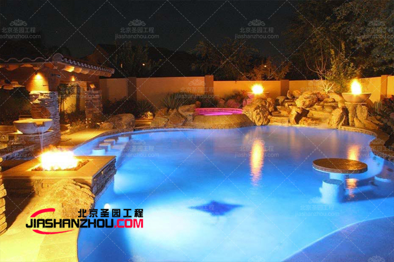 萬科翡翠西湖塑石假山景觀水池圍欄設計的一部分欣賞