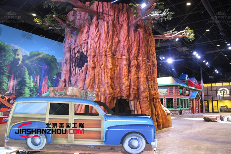 南昌卡樂主題樂園人造卡通仿真樹包裝項(xiàng)目完工