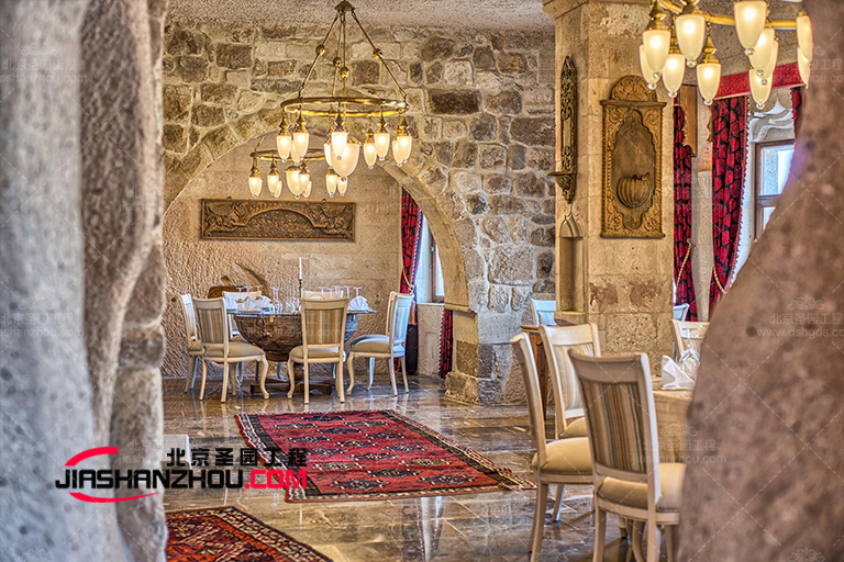 冷暖色調(diào)人工窯洞客棧墻壁與地板搭配設(shè)計指南