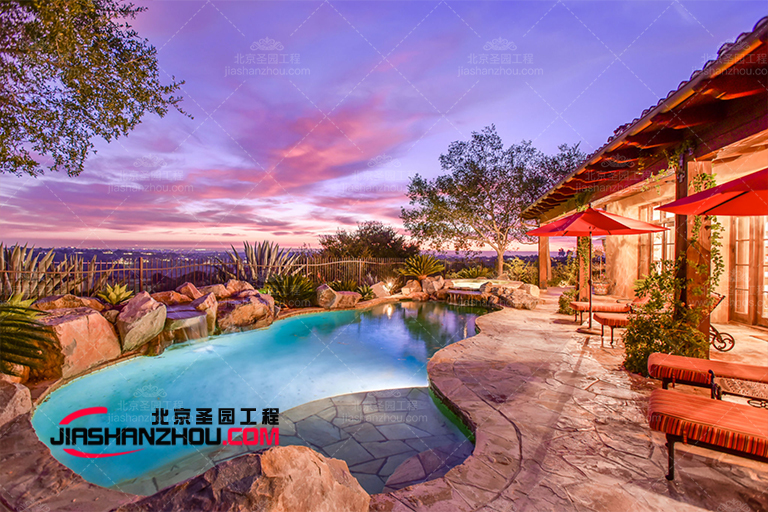 南京御林湯泉水泥塑石假山景觀順利完工驗收