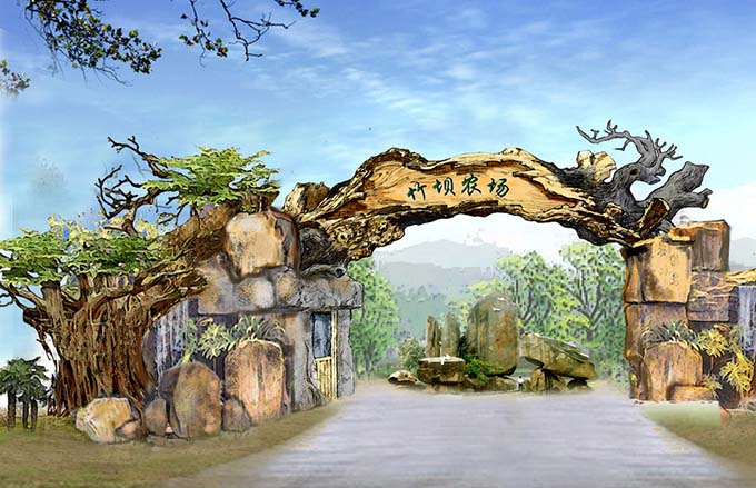 生態(tài)園大門作為園林景觀裝飾得到大多數(shù)人們的喜愛