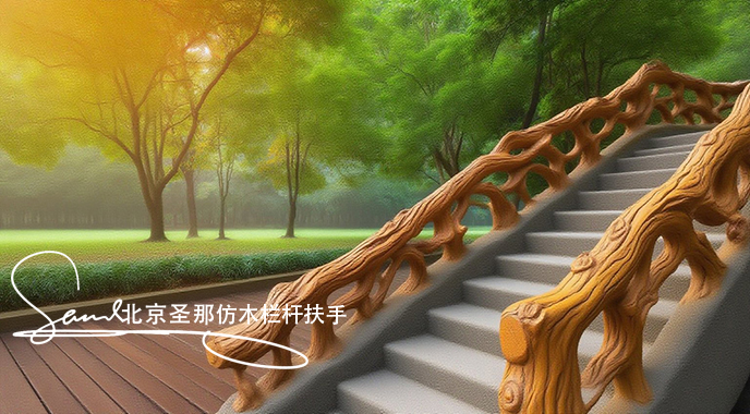 jimeng-2025-06-25-2424-正在施工制作的旅游區樓梯室外安全圍欄設計制作過程，美工正在施工制作，先用鋼筋焊接....jpeg