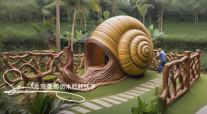 jimeng-2025-06-25-2302-正在施工制作的旅游區樓梯室外安全圍欄設計制作過程，美工正在施工制作，先用鋼筋焊接....jpeg