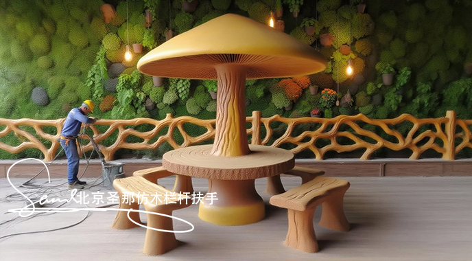 jimeng-2025-06-25-5533-正在施工制作的旅游區(qū)樓梯室外安全圍欄設(shè)計(jì)制作過(guò)程，美工正在施工制作，先用鋼筋焊接....jpeg