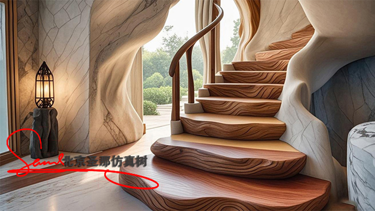 水泥仿木樓梯