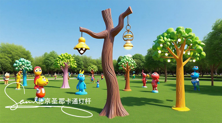 水泥仿木燈桿