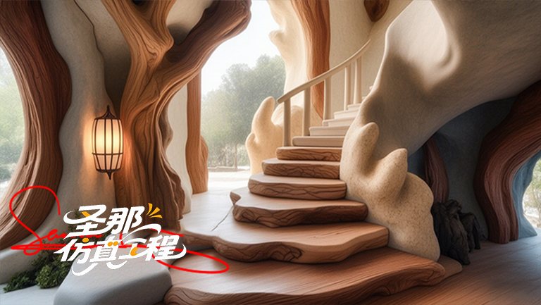 水泥仿木樓梯