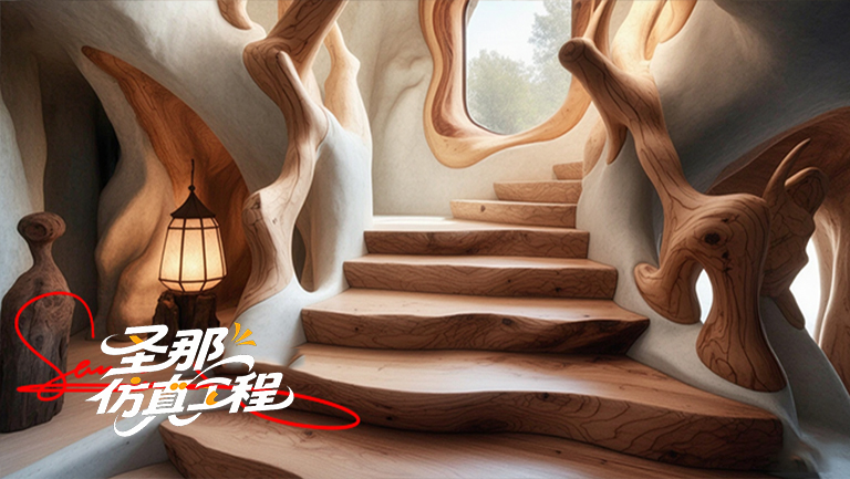 水泥仿木樓梯.jpg 水泥仿木樓梯